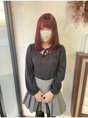 顔回りレイヤー×レッドブラウン