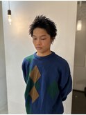 スパイキーショート　センターパート　メンズ　10代　20代　30代