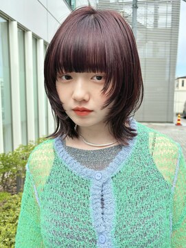 ローネス(LONESS) 顔まわりレイヤー ぶどうカラー レイヤーカット