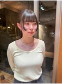 顔まわりカット/オリーブベージュ