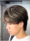 渋谷メンズパーマセンターパートウルフカット緩めシャドウパーマ