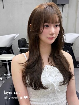 ハロ(Halo) 『レイヤーカット』+ブリーチなしダブルカラー