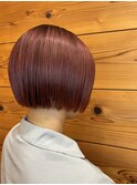 wine red × ミニボブ