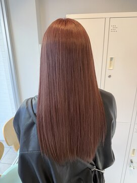 ピンクベージュ ブリーチカラー ハイトーン 髪質改善縮毛矯正