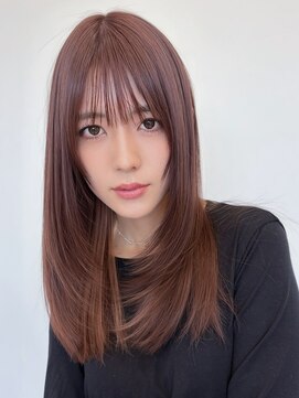 ルージュシー 堀江(RU10C) レイヤーカット/ブリーチなしダブルカラー/ピンクベージュ