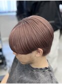 ピンクグレージュマッシュメンズハイトーンメンズブリーチ