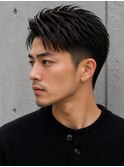 センターパート×ツーブロックショート