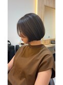 ボブ×透明感オリーブベージュ