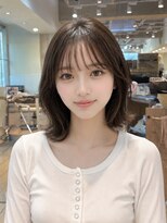 アフロート ディル(AFLOAT D'L)&nbsp;丸顔小顔前髪顔周り韓国レイヤーミデイアムボブ髪型