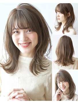 アフロート ルヴア(AFLOAT RUVUA) イルミナカラー【アッシュベージュ】×【くびれレイヤー】京佳