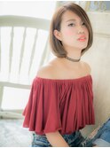 キャラメルベージュアシンメトリー大人ボブ10代20代30代c水戸