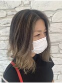 バレイヤージュ風デザインカラー