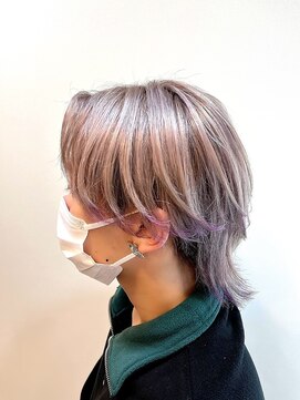 プログレスプラス ハイトーンシルバ×パープルエンドカラー☆ダブルカラー