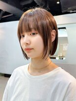 クルー(Creww KYOTO) 顔周りで魅せる、目上バングのつるっとボブ