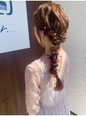 サイド編みおろしアレンジ
