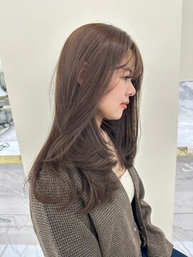 シェノン サントル(CHAINON CENTRE) あグレージュカラー/シルキーベージュ/斜めバング[梅田/大阪]