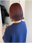 タイトなボブ×暖色カラー