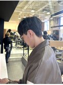ダウンパーマ　カルマパーマ　センターパート　鈴木楓竜