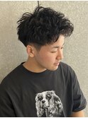 メンズ王道ショートスタイルワンカールパーマ無造作パーマ
