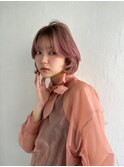 透明感ショート/春カラー/ブリーチなし/顔まわり