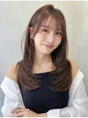 □ 韓国大宮顔周りレイヤーカットハッシュカット暗めカラー