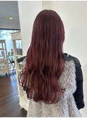 ブリーチなしダブルカラー/ブラウンレッド/ロングレイヤー
