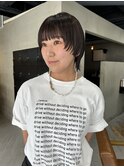 マッシュショート マッシュウルフ 顔周りレイヤー マッシュ 山中
