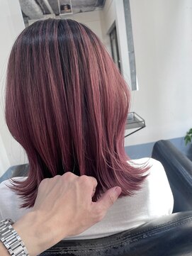 エシカ(ethica) 【ethica_南船場】ペールレッド×バレイヤージュ風