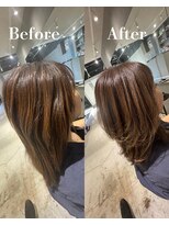 ギルド(Guild)&nbsp;レイヤーカット+脱白髪染めカラー