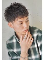 ロミーオム 本厚木(ROMMY. Homme)&nbsp;刈り上げツーブロック束感王道ショートパーマメンズヘア