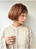 ショートボブ/小顔ナチュラル前髪インナー/ダークブラウンｐ大宮