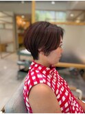 大人ショート／白髪ぼかし／40代