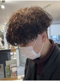 波巻きスパイラルツイストスパイラルパーマツーブロックマンバン