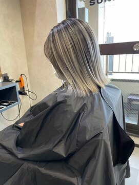 サニー 渋谷(SUNNY) バレイヤージュショコラアッシュハイライトグレージュカラー