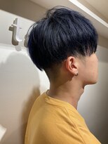 タプロヘア taplow hair マッシュ×青系ファッションカラー