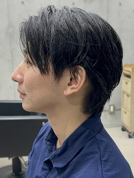 フイ 代々木(Hui) メンズ/アップバング/ツーブロックマッシュ/束感ショート波巻き