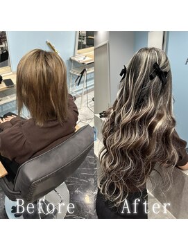 あるじゃんすー 岡山店 ダークショコラ×ホワイトベージュ#シールエクステ#韓国#岡山