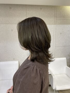 ザナドゥー 上野店(Xanadu) ミディアムウルフ×オリーブカラー