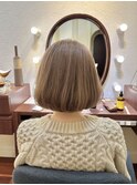 美髪切りっぱなしボブカールセミディ小顔20代30代40代50代