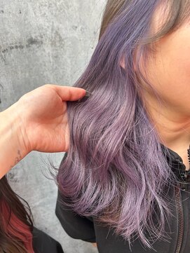 イヤリングカラー/インナーカラーダブルカラーブリーチ白髪染め