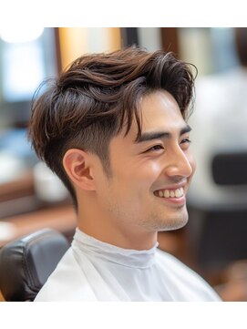 メンズ ルシードスタイル アウラ 松戸市五香(LUCIDO STYLE Aura) アップバングベリーショート【メンズカット#<理容室>#眉毛】