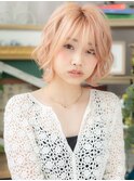 外国人風ハイトーンカラーピンクベージュh4北浦和10代20代30代