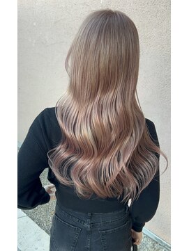 ミルクティーピンク/ピンクベージュ/ブリーチ暖色カラー