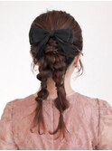 逗子葉山ヘアメイクツインテールヘアセット編みおろし結婚式R7