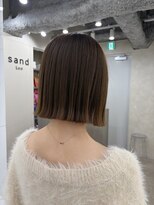 サンドレオ 新宿店(sand Leo) レイヤーカット/レイヤーボブ/ミルクティーベージュ顔周りカット