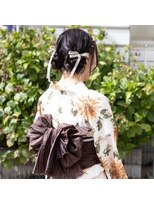 ヘアアレンジメント ボガスティーズ 溝の口店(Hair arrangement Vogusty's)&nbsp;浴衣ヘア/東京競馬場花火大会/リボンアレンジ ／ツイン