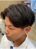 フェザーパーマサーフカール刈り上げセンターパート