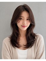 ヘアーリゾートレガロ 八尾店(Hair Resort regalo) オリーブアッシュラインボブエンドカラー切りっぱなしミディアム