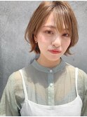 【佐藤健太郎】大人カジュアルミルクティーベージュ外ハネボブ