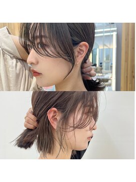 アフロートリノ(AFLOAT Leino) 【修】20代30代40代◎透明感カラー×韓国切りぱなしボブ